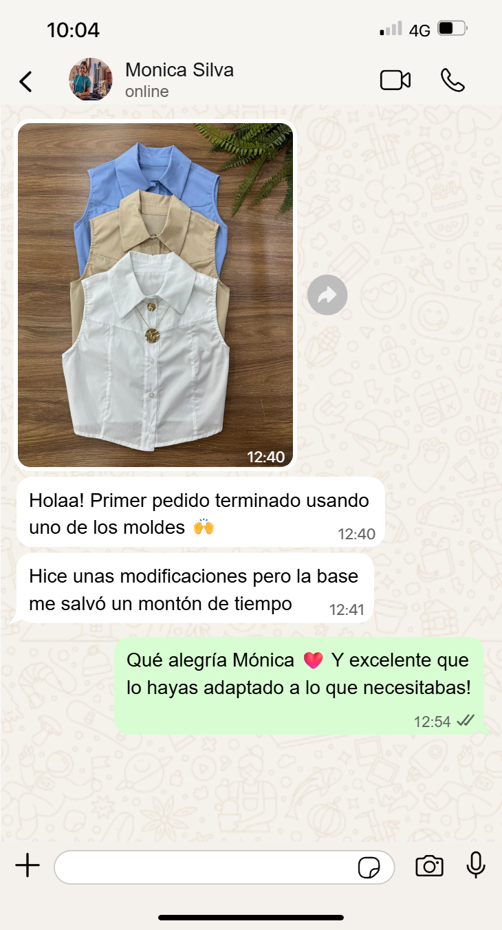Captura real de WhatsApp de una clienta de Costura en Casa (6)