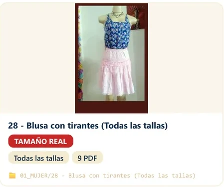 Ficha real de un modelo del catálogo