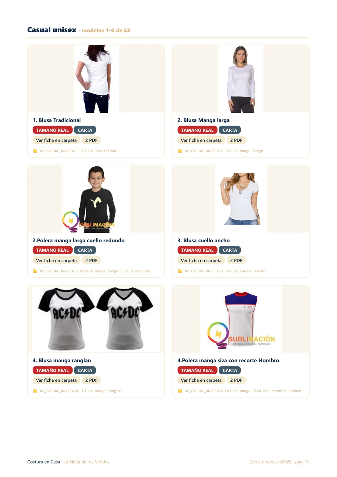Sección Casual unisex