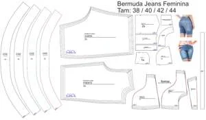 Jeans bermuda (38 a 44)